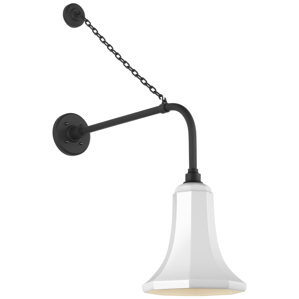 Academy 20" Anchored Rex Barn Light | Matte Black | 9.25 | 9.25" White Savannah Shade