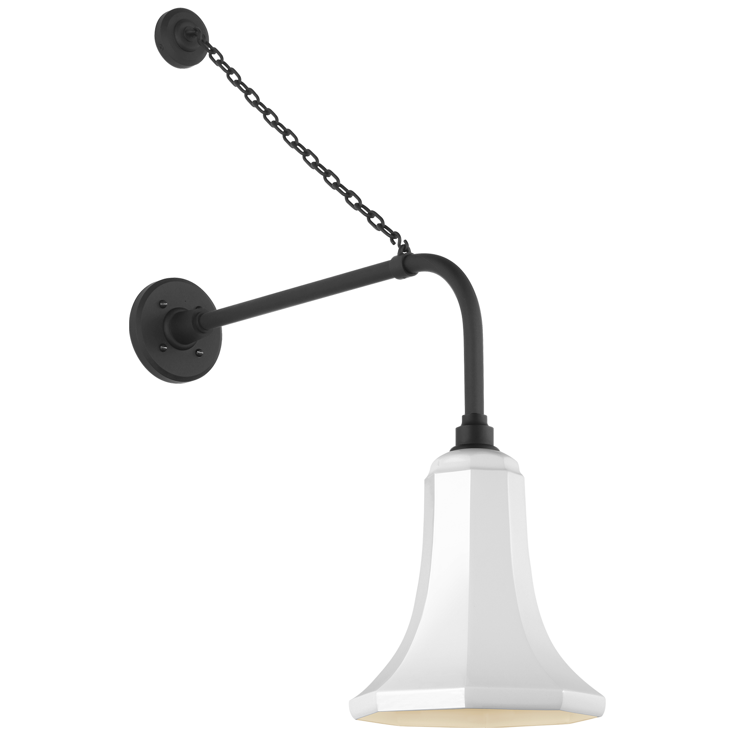 Academy 20" Anchored Rex Barn Light | Matte Black | 9.25 | 9.25" White Savannah Shade