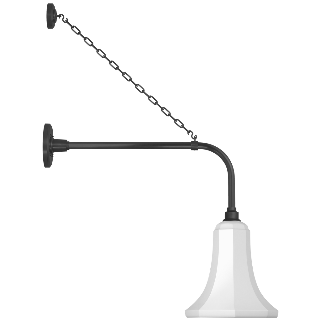 Academy 20" Anchored Rex Barn Light | Matte Black | 9.25 | 9.25" White Savannah Shade
