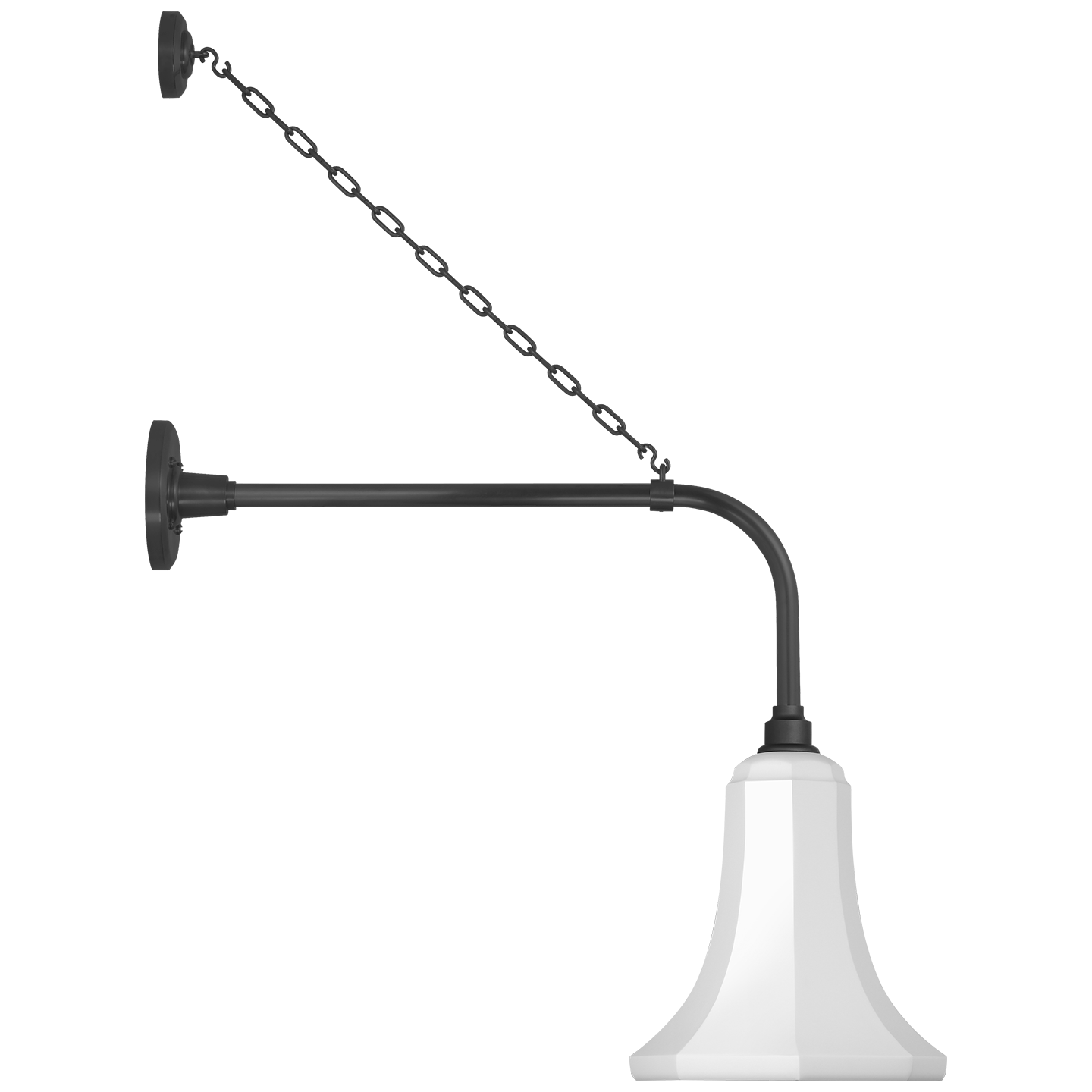 Academy 20" Anchored Rex Barn Light | Matte Black | 9.25 | 9.25" White Savannah Shade