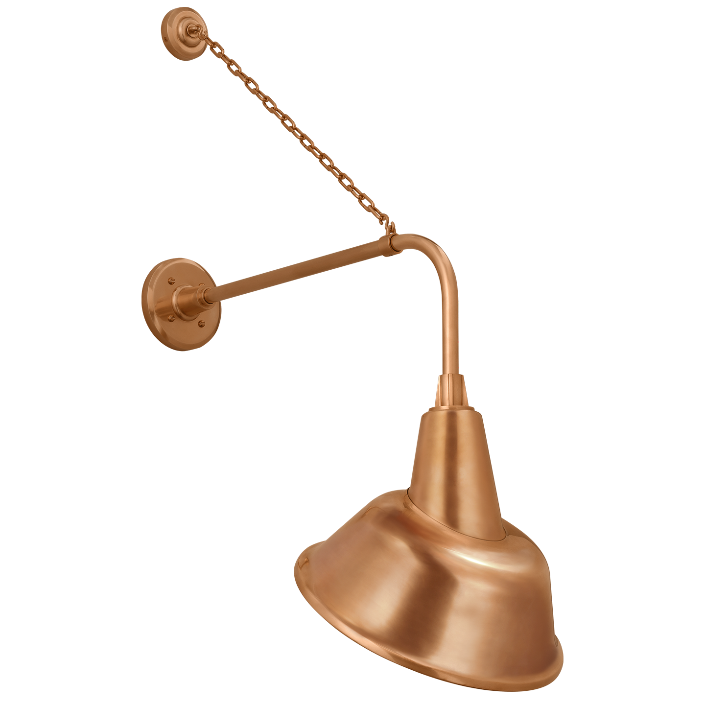Academy 20" Anchored Rex Barn Light | Soft Copper | 12.5 | 12.5" Soft Copper Tilted Bowers Shade