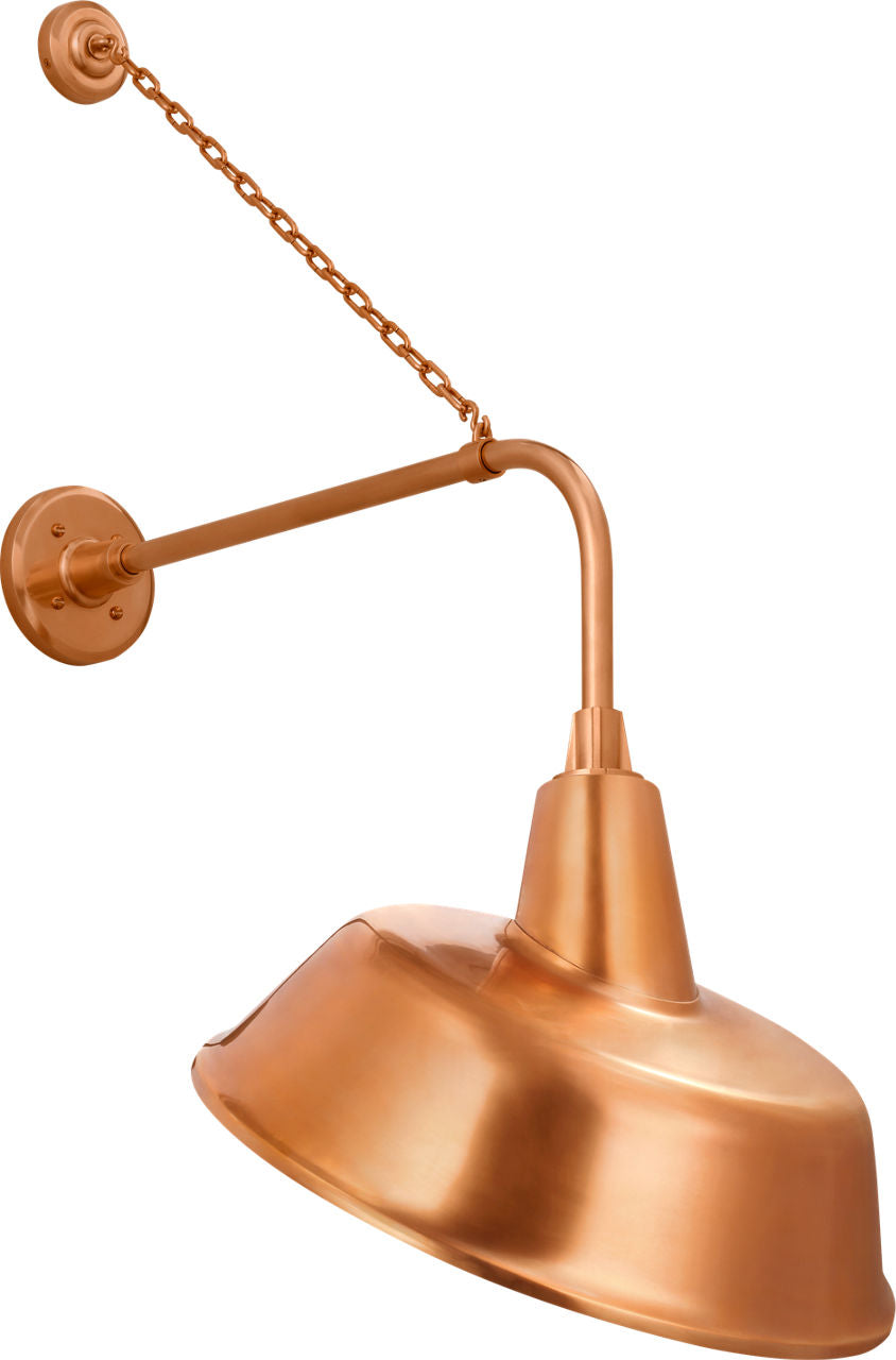 Academy 20" Anchored Rex Barn Light | Soft Copper | 16 | 16" Soft Copper Tilted Bowers Shade