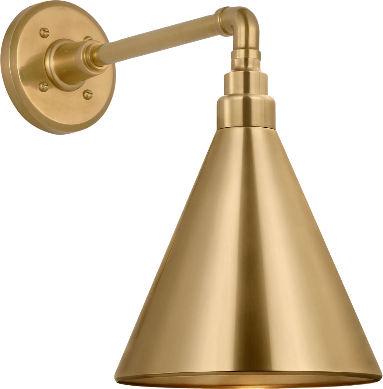 Academy 11" Mack Barn Light | Hand-Rubbed Antique Brass | 9 | 9" Hand-Rubbed Antique Brass Conical Savannah Shade
