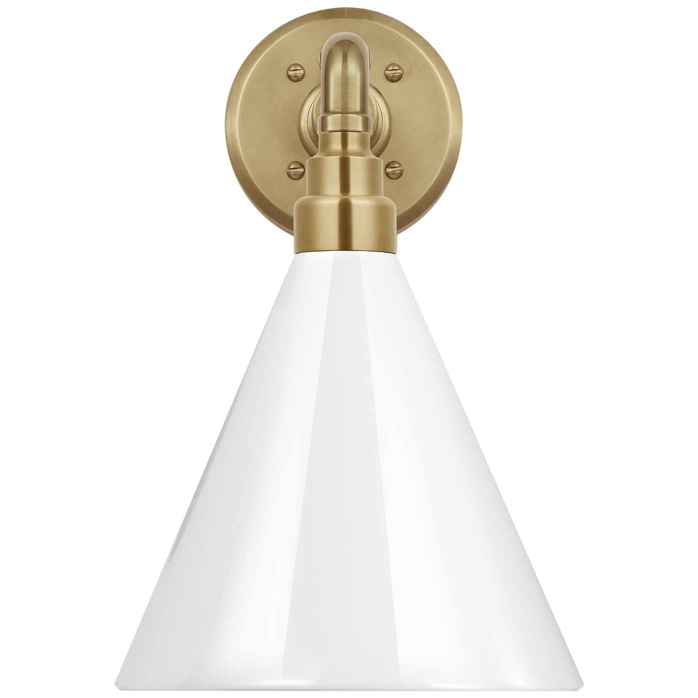 Academy 11" Mack Barn Light | Hand-Rubbed Antique Brass | 9 | 9" White Conical Savannah Shade