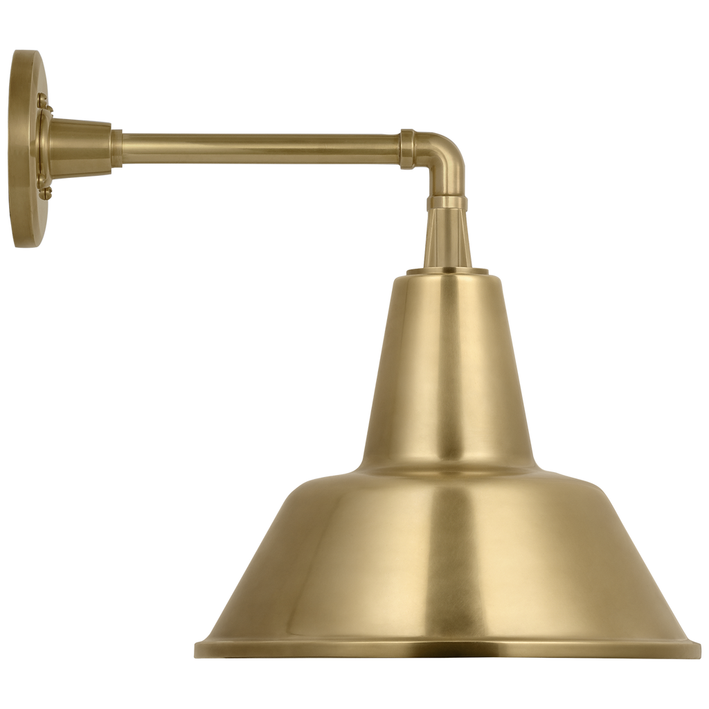 Academy 11" Mack Barn Light | Hand-Rubbed Antique Brass | 12.5 | 12.5" Hand-Rubbed Antique Brass Bowers Shade