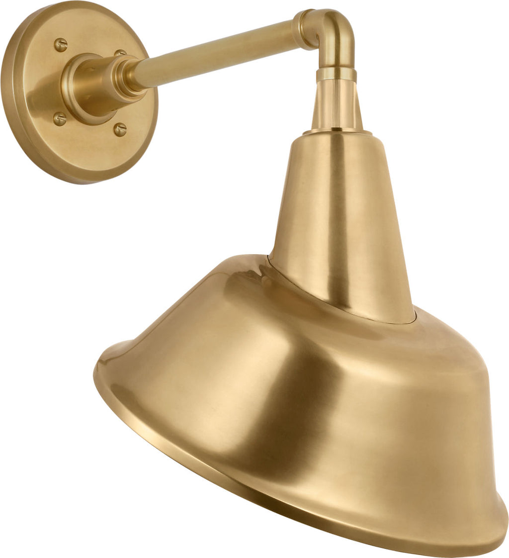Academy 11" Mack Barn Light | Hand-Rubbed Antique Brass | 12.5 | 12.5" Hand-Rubbed Antique Brass Tilted Bowers Shade