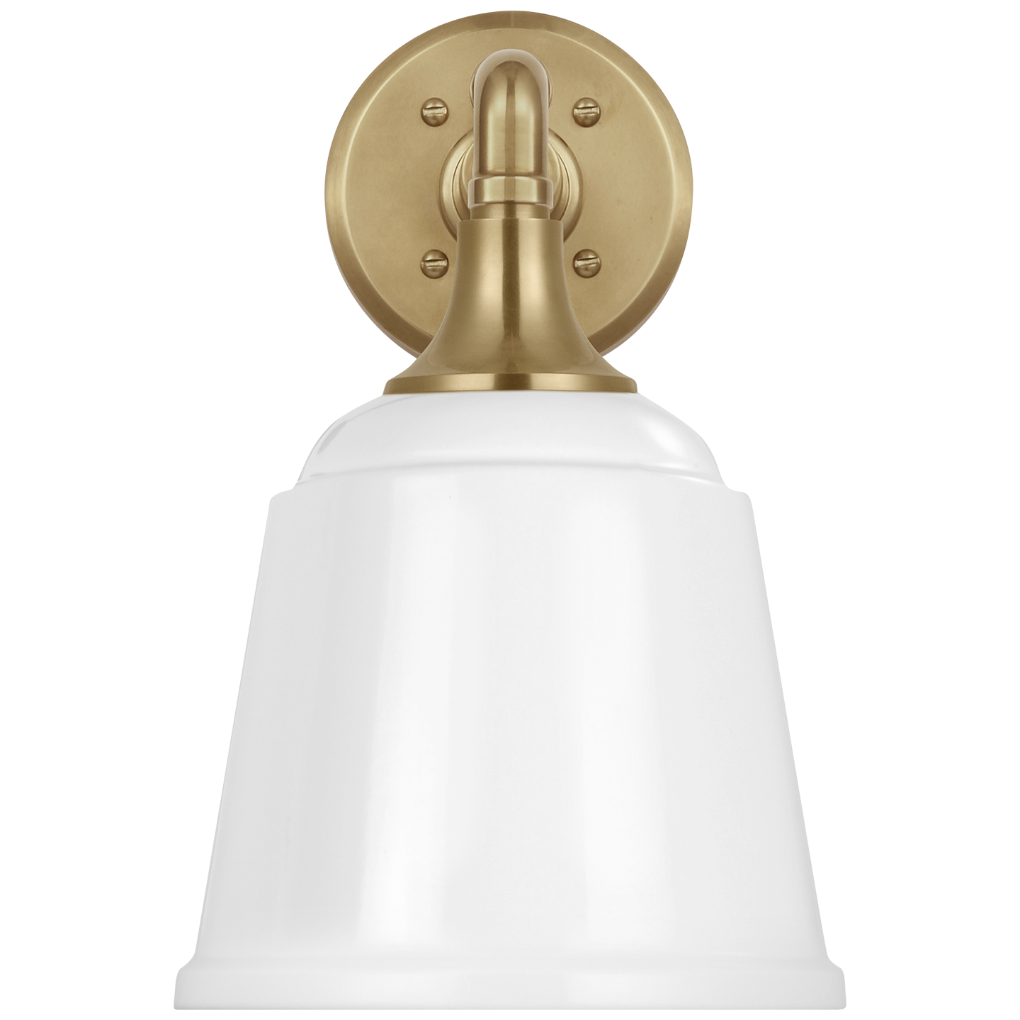 Academy 11" Mack Barn Light | Hand-Rubbed Antique Brass | 8 | 8" White Rockhouse Shade