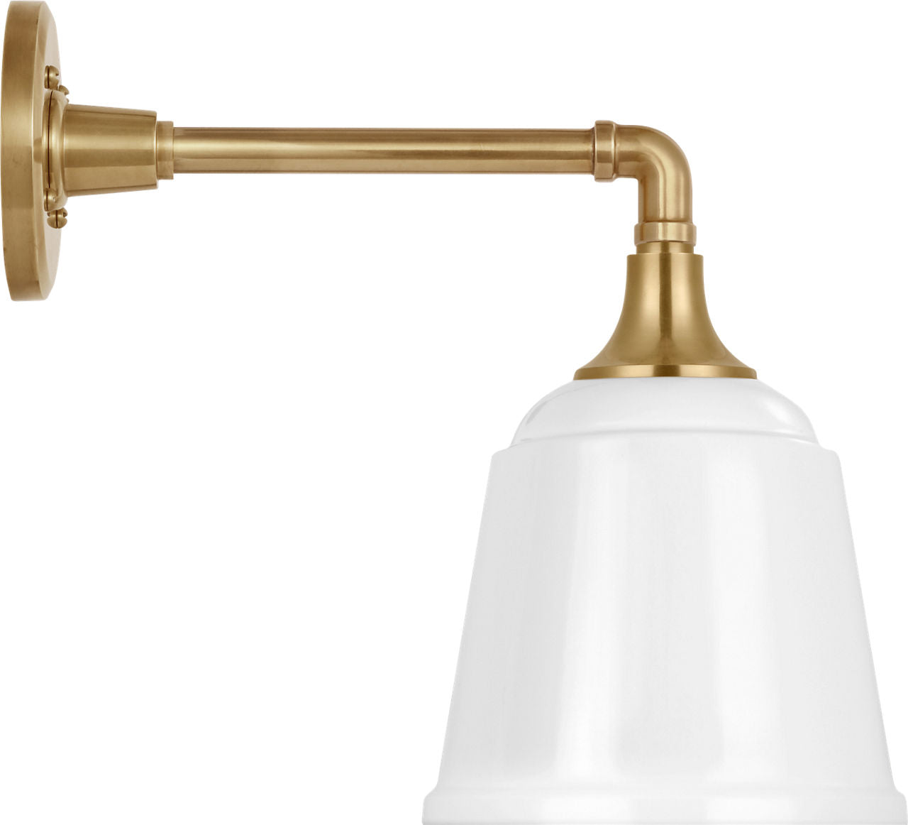 Academy 11" Mack Barn Light | Hand-Rubbed Antique Brass | 8 | 8" White Rockhouse Shade
