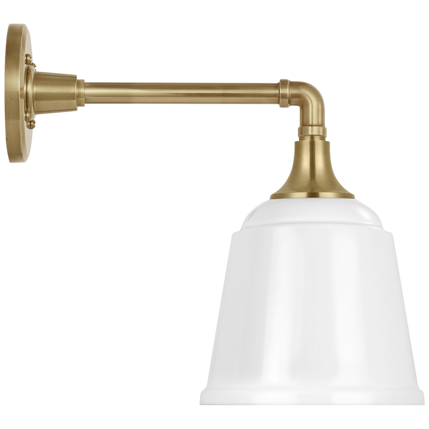 Academy 11" Mack Barn Light | Hand-Rubbed Antique Brass | 8 | 8" White Rockhouse Shade
