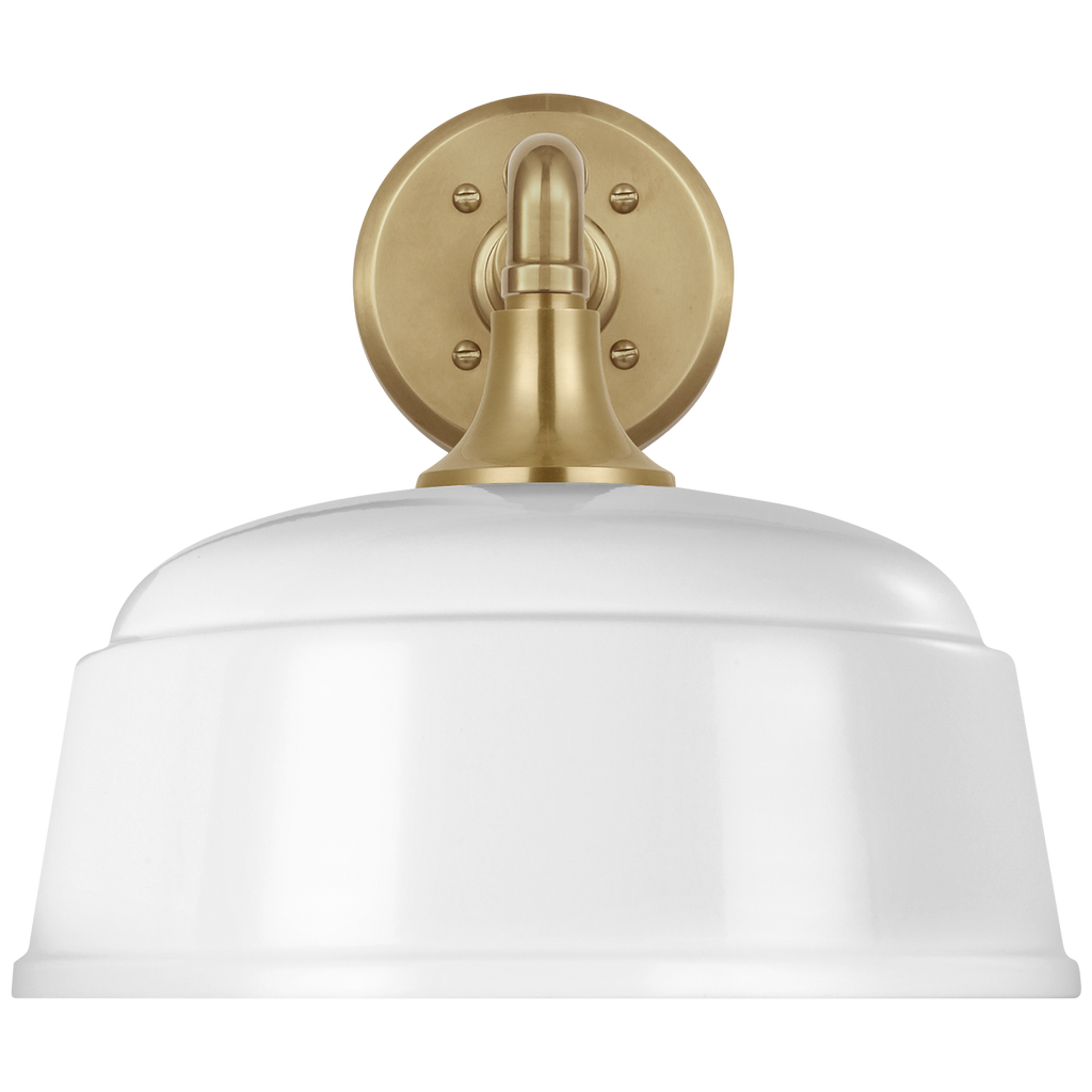 Academy 11" Mack Barn Light | Hand-Rubbed Antique Brass | 12.5 | 12.5" White Rockhouse Shade