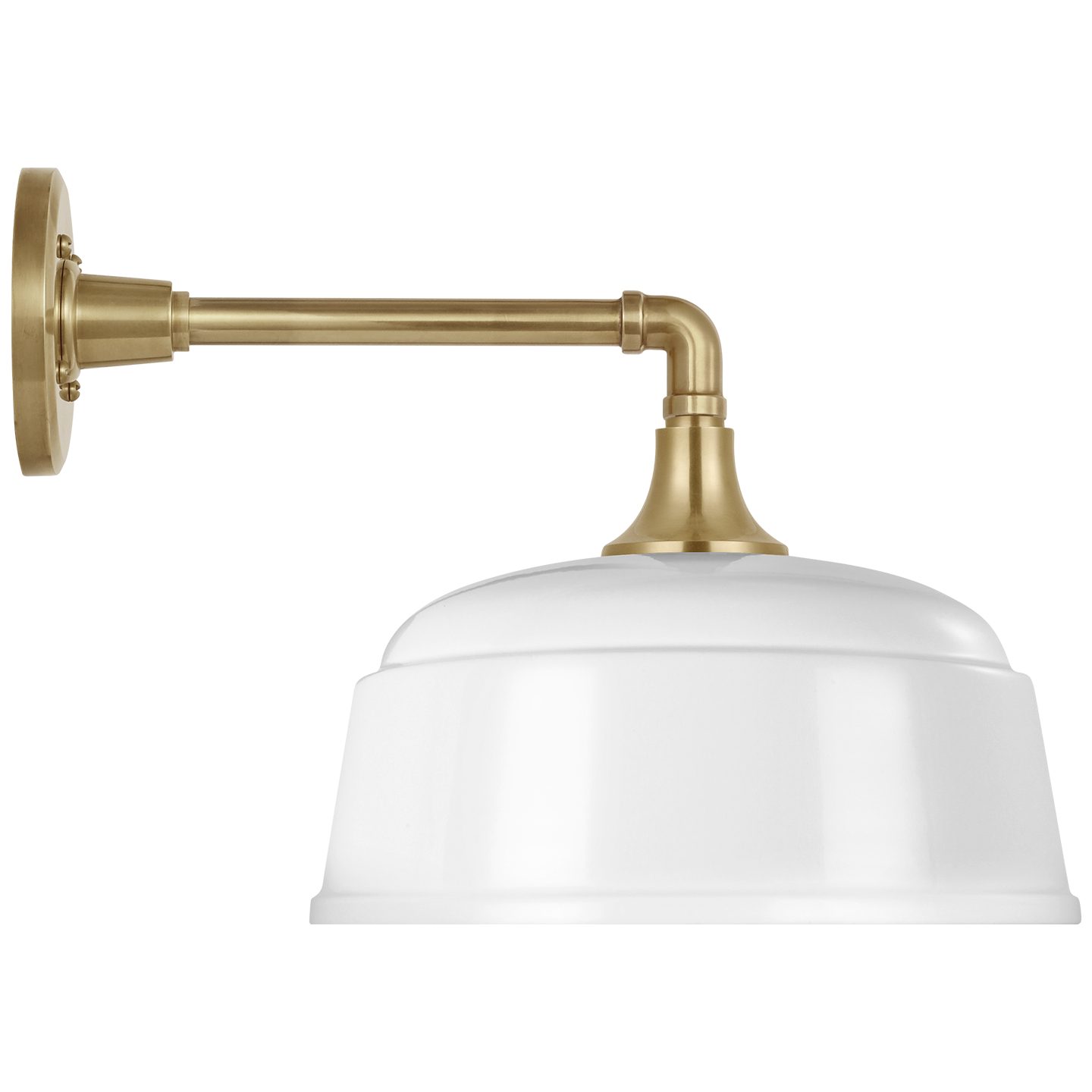 Academy 11" Mack Barn Light | Hand-Rubbed Antique Brass | 12.5 | 12.5" White Rockhouse Shade