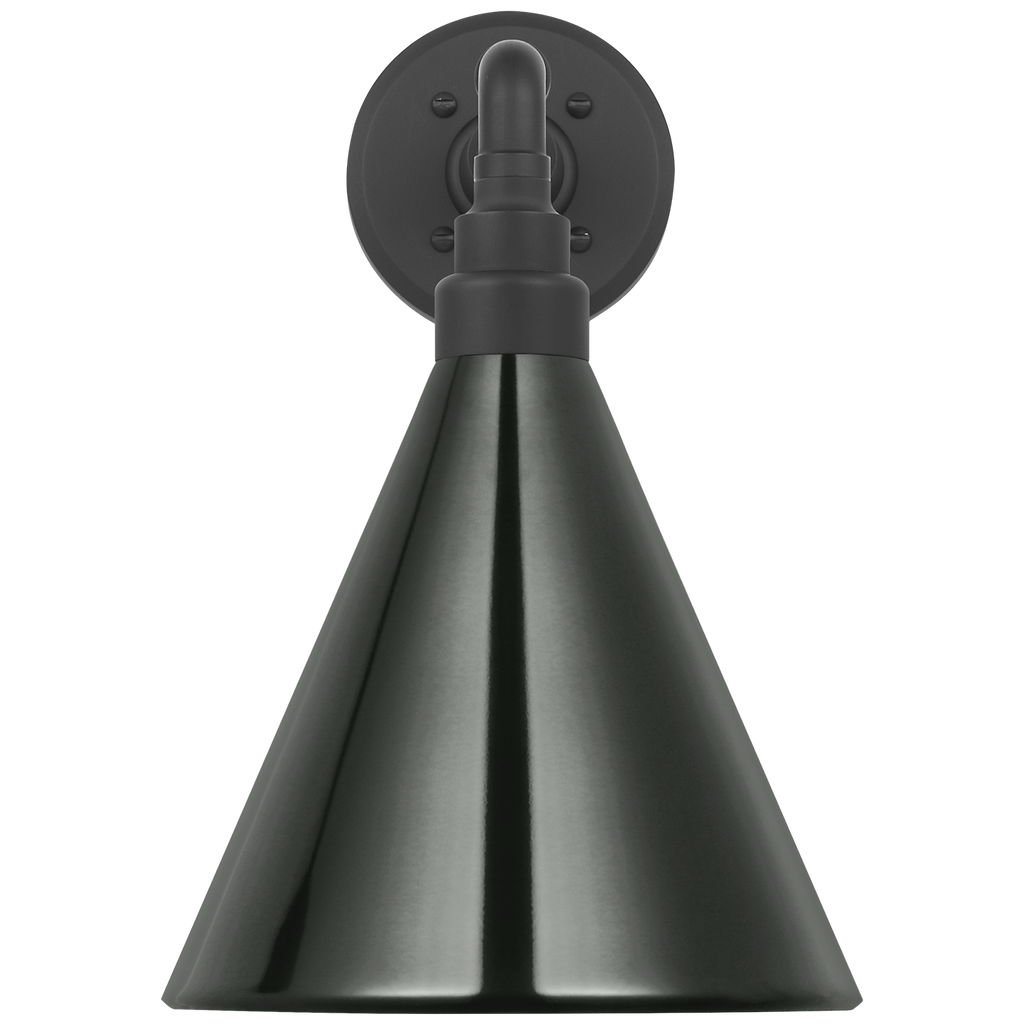 Academy 11" Mack Barn Light | Matte Black | 9 | 9" Green Conical Savannah Shade