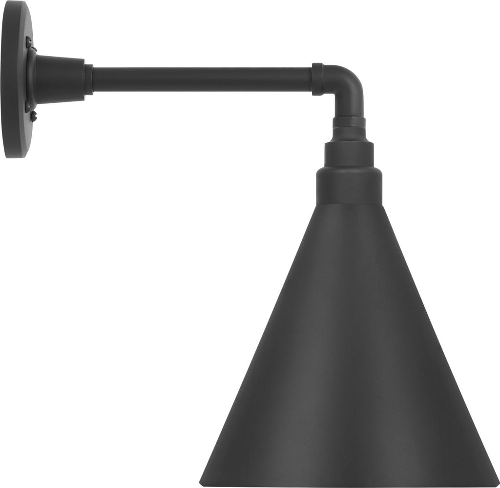 Academy 11" Mack Barn Light | Matte Black | 9 | 9" Matte Black Conical Savannah Shade