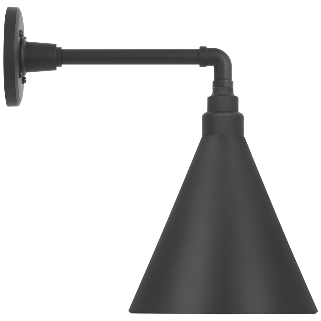 Academy 11" Mack Barn Light | Matte Black | 9 | 9" Matte Black Conical Savannah Shade