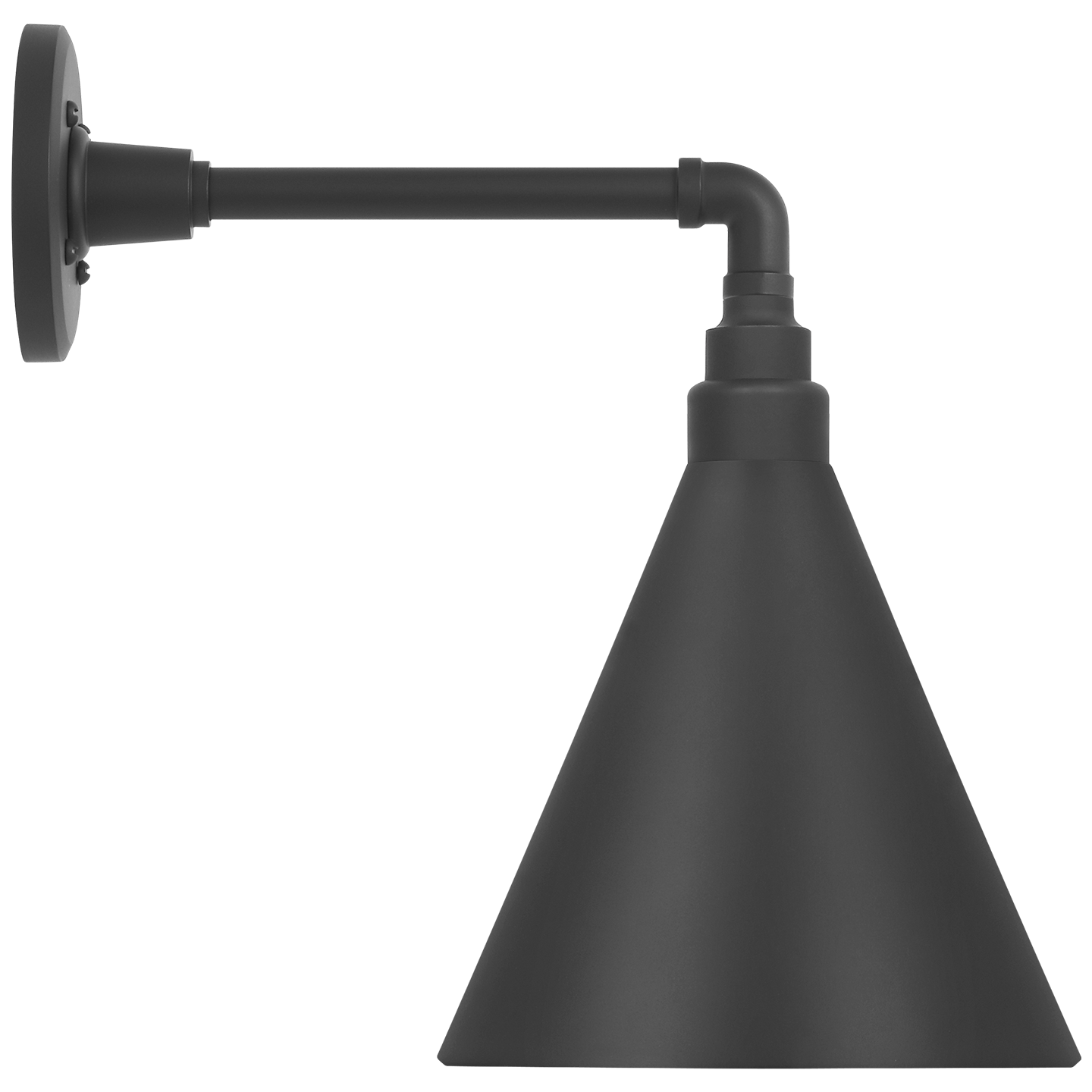 Academy 11" Mack Barn Light | Matte Black | 9 | 9" Matte Black Conical Savannah Shade