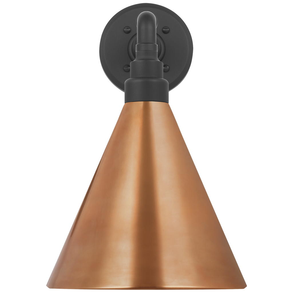 Academy 11" Mack Barn Light | Matte Black | 9 | 9" Soft Copper Conical Savannah Shade