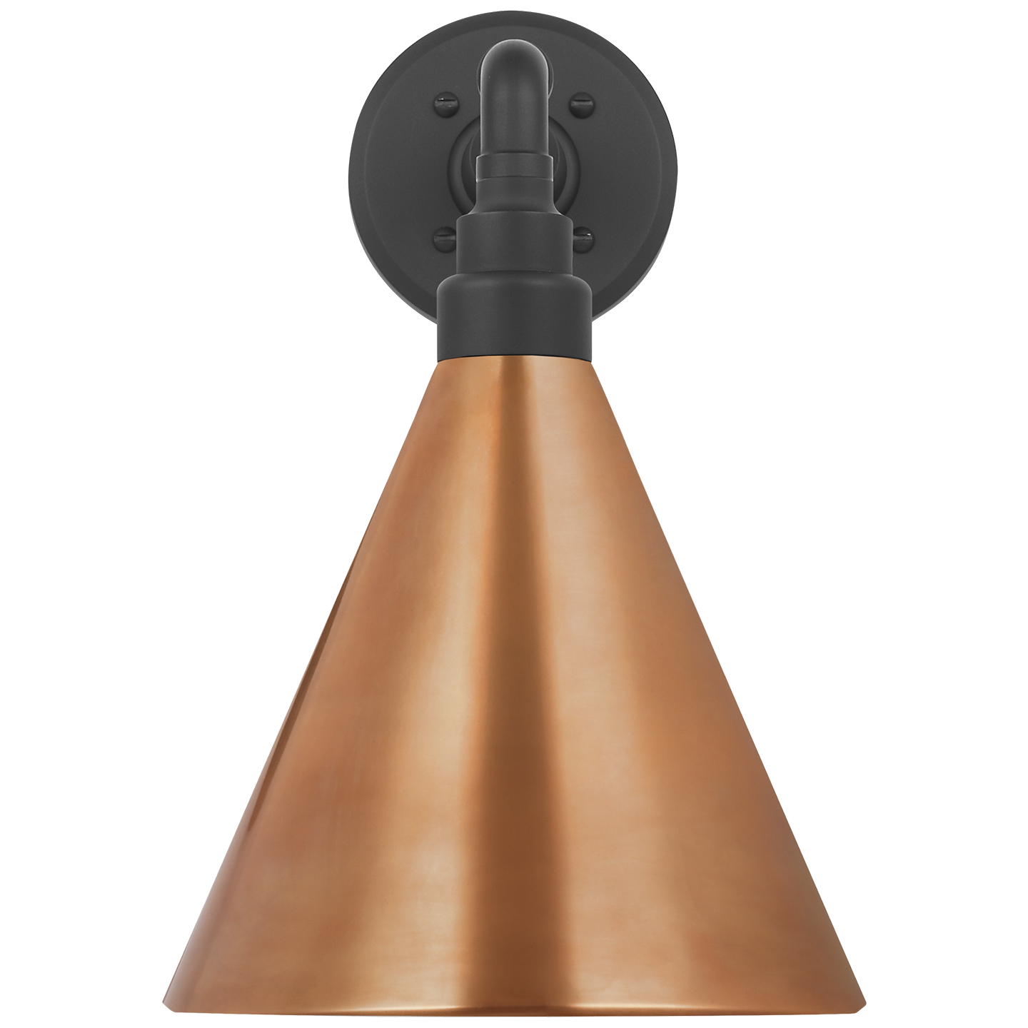 Academy 11" Mack Barn Light | Matte Black | 9 | 9" Soft Copper Conical Savannah Shade