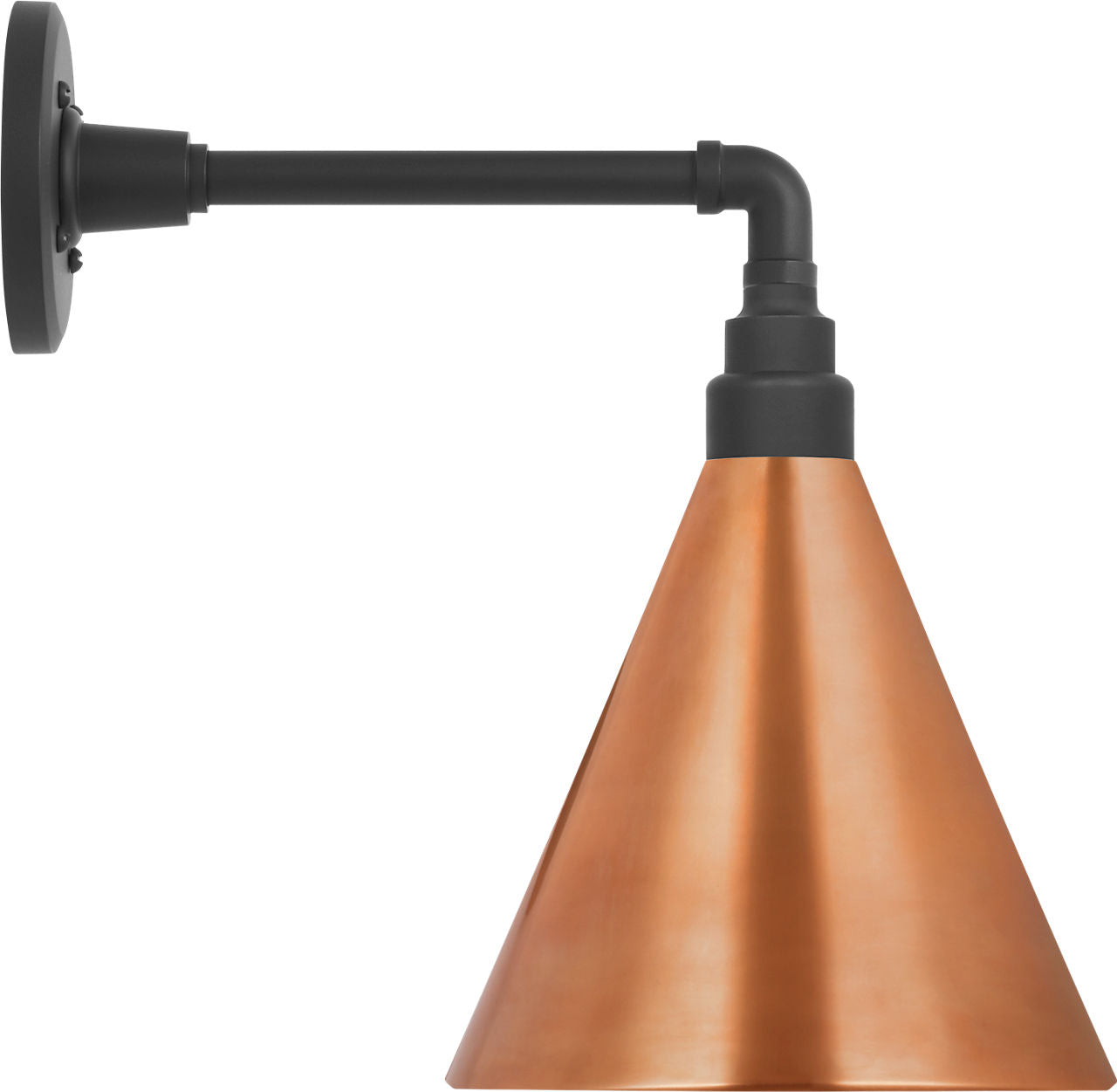 Academy 11" Mack Barn Light | Matte Black | 9 | 9" Soft Copper Conical Savannah Shade