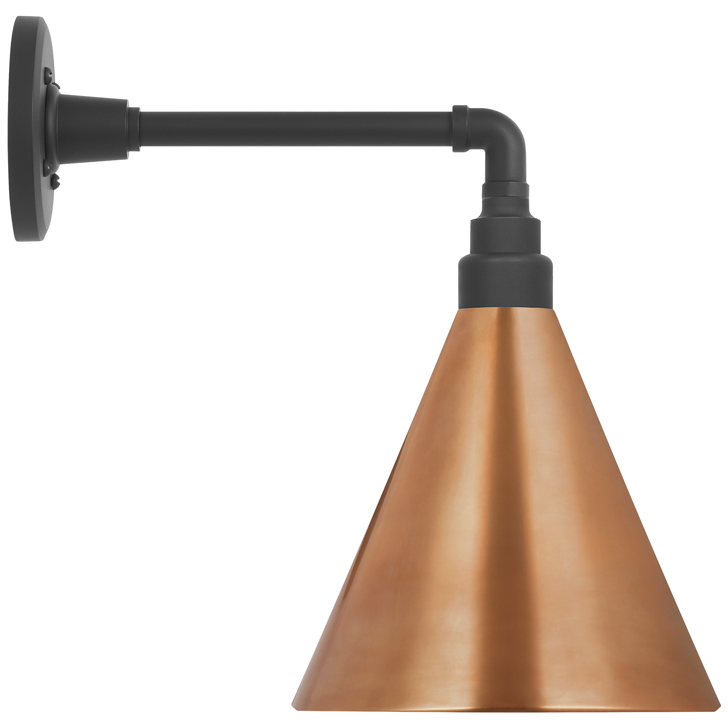 Academy 11" Mack Barn Light | Matte Black | 9 | 9" Soft Copper Conical Savannah Shade
