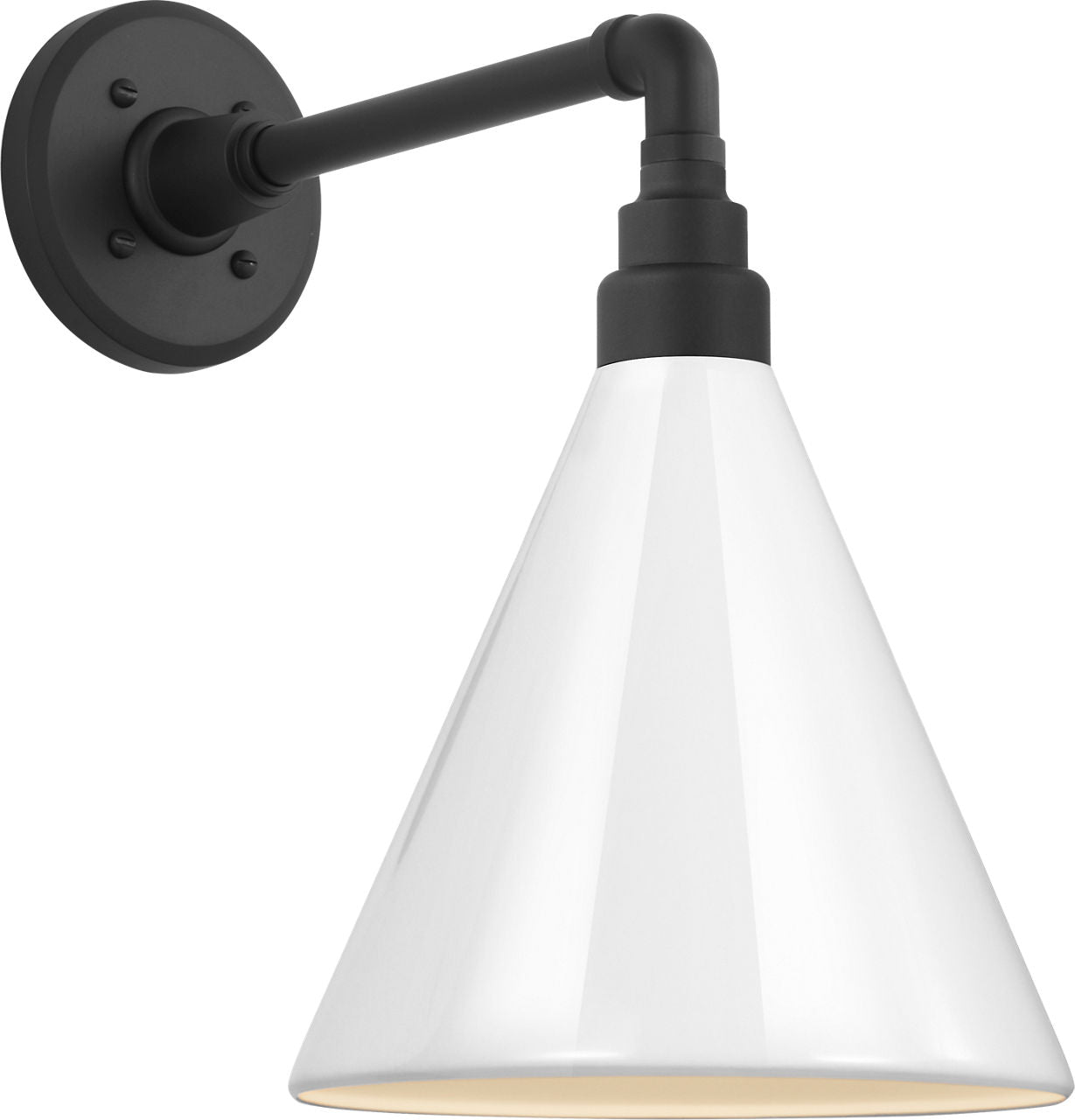 Academy 11" Mack Barn Light | Matte Black | 9 | 9" White Conical Savannah Shade