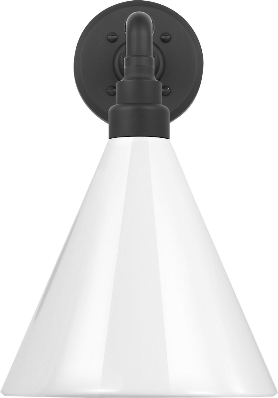 Academy 11" Mack Barn Light | Matte Black | 9 | 9" White Conical Savannah Shade