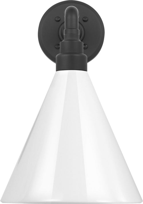Academy 11" Mack Barn Light | Matte Black | 9 | 9" White Conical Savannah Shade