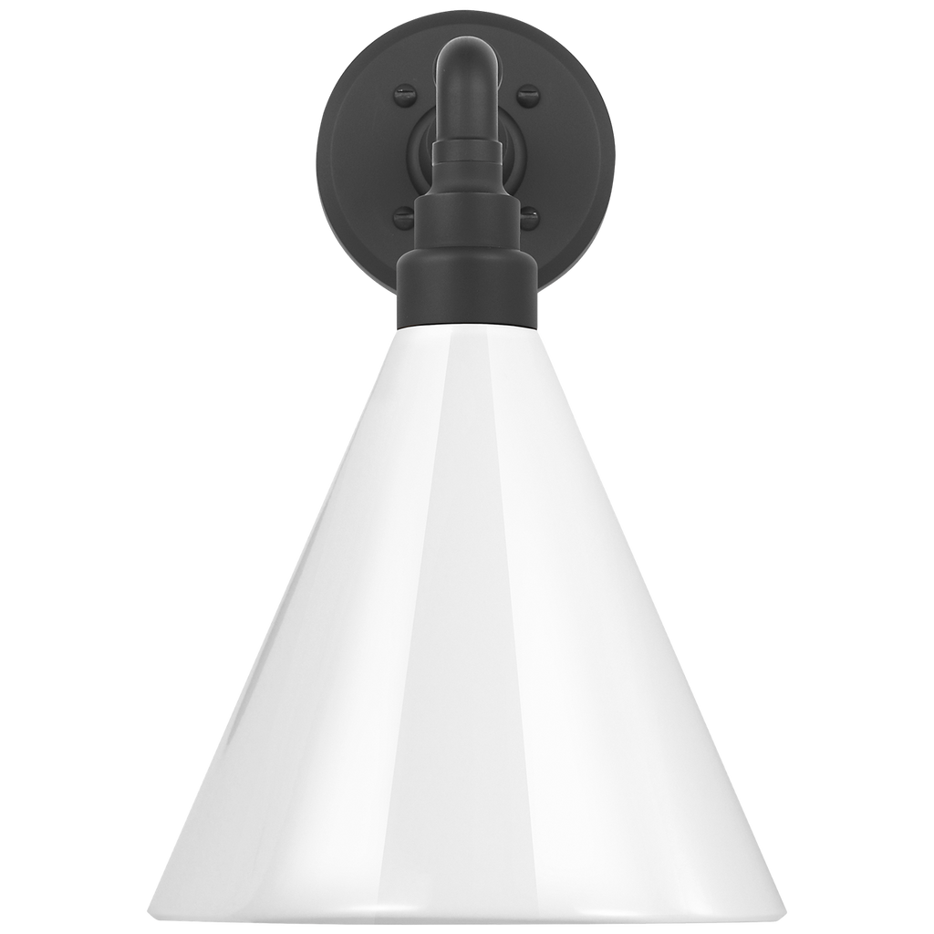 Academy 11" Mack Barn Light | Matte Black | 9 | 9" White Conical Savannah Shade