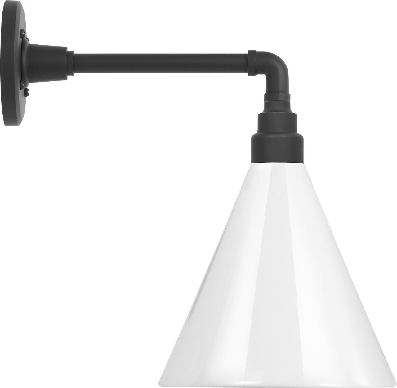 Academy 11" Mack Barn Light | Matte Black | 9 | 9" White Conical Savannah Shade