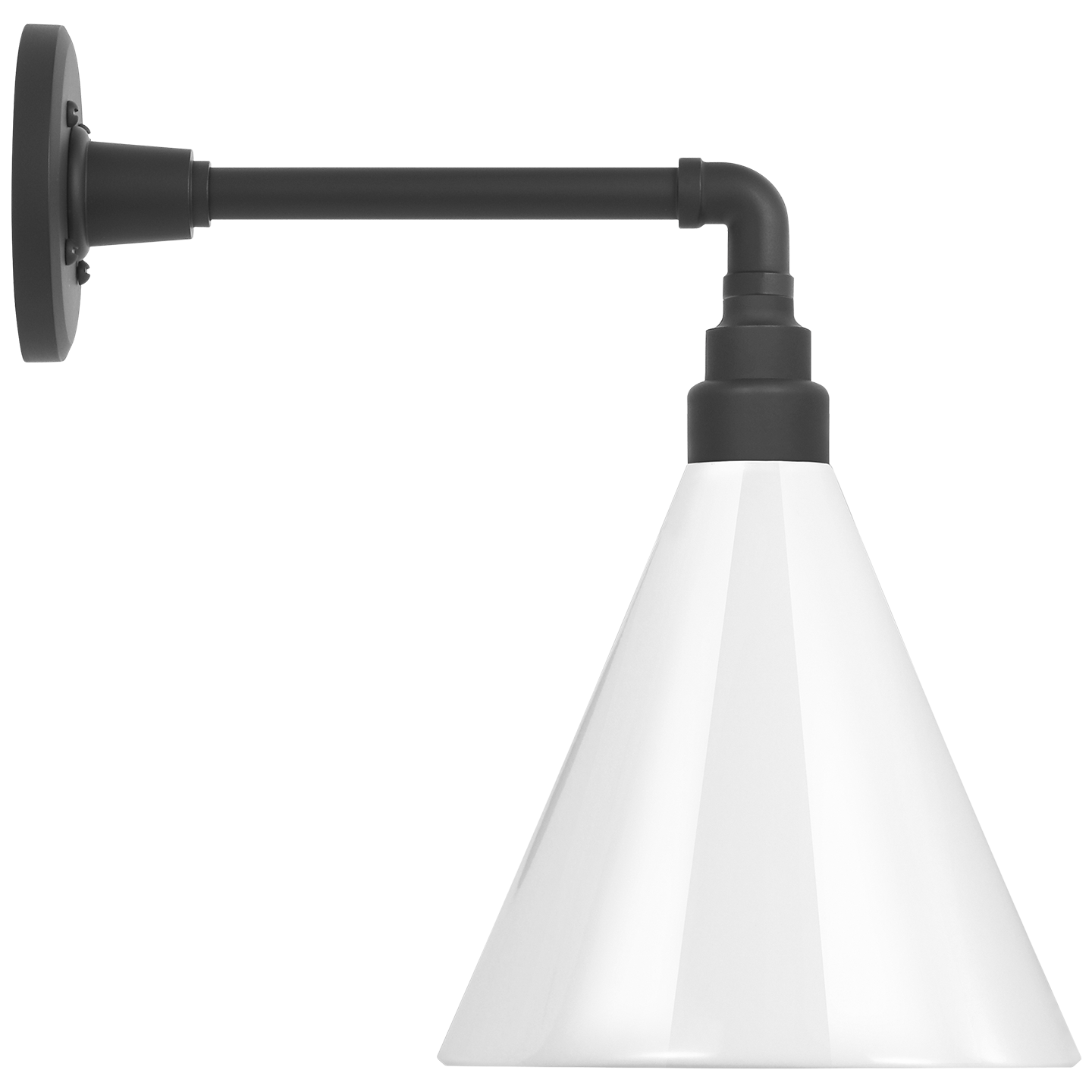 Academy 11" Mack Barn Light | Matte Black | 9 | 9" White Conical Savannah Shade