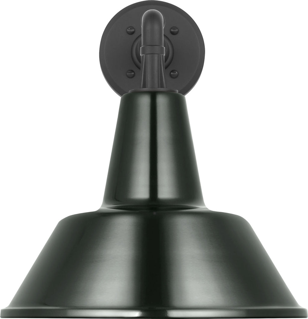 Academy 11" Mack Barn Light | Matte Black | 12.5 | 12.5" Green Bowers Shade