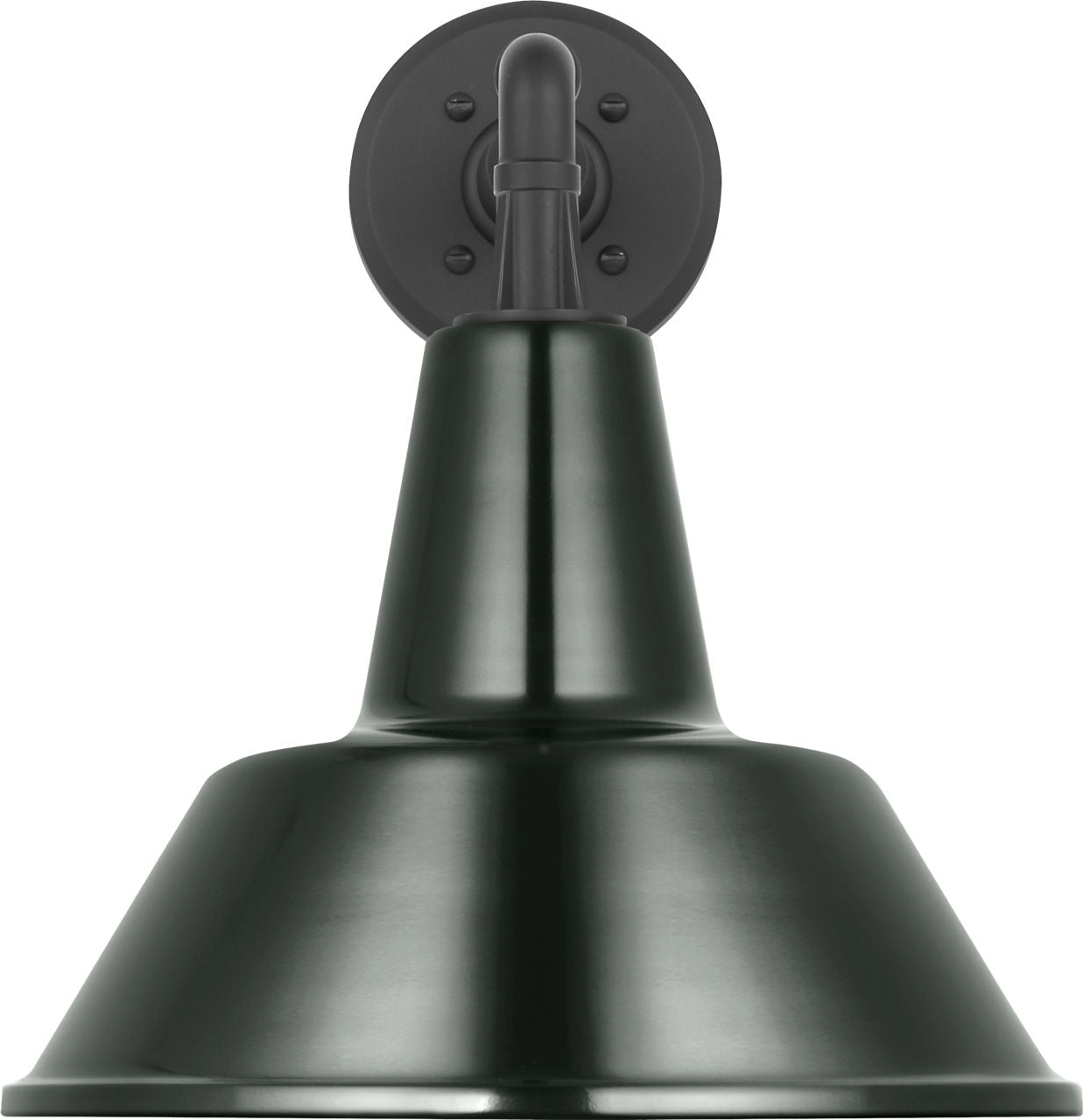 Academy 11" Mack Barn Light | Matte Black | 12.5 | 12.5" Green Bowers Shade