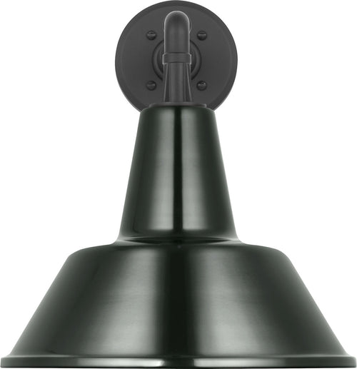 Academy 11" Mack Barn Light | Matte Black | 12.5 | 12.5" Green Bowers Shade