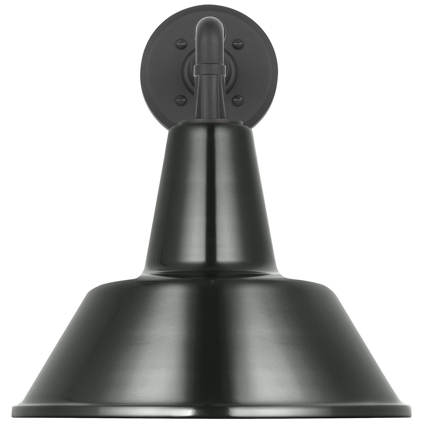 Academy 11" Mack Barn Light | Matte Black | 12.5 | 12.5" Green Bowers Shade