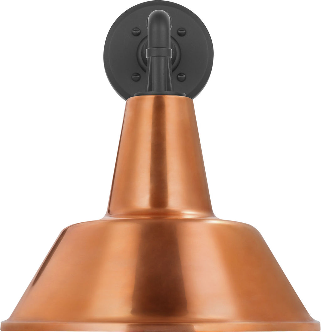 Academy 11" Mack Barn Light | Matte Black | 12.5 | 12.5" Soft Copper Bowers Shade