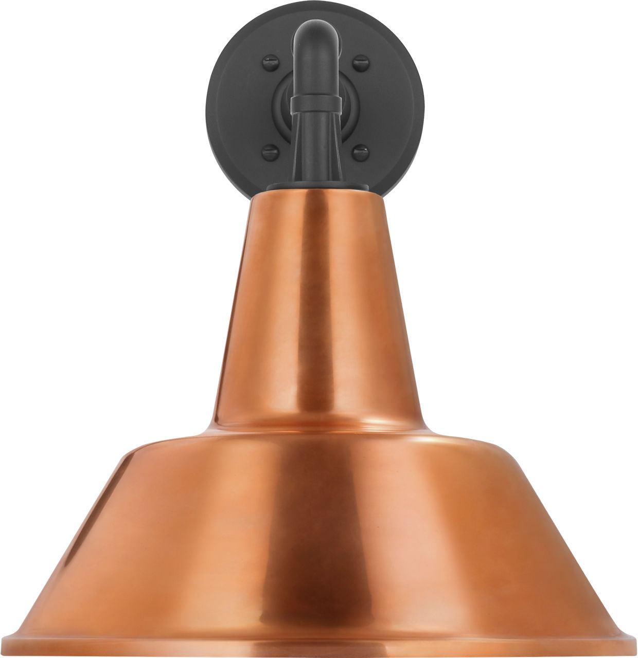 Academy 11" Mack Barn Light | Matte Black | 12.5 | 12.5" Soft Copper Bowers Shade