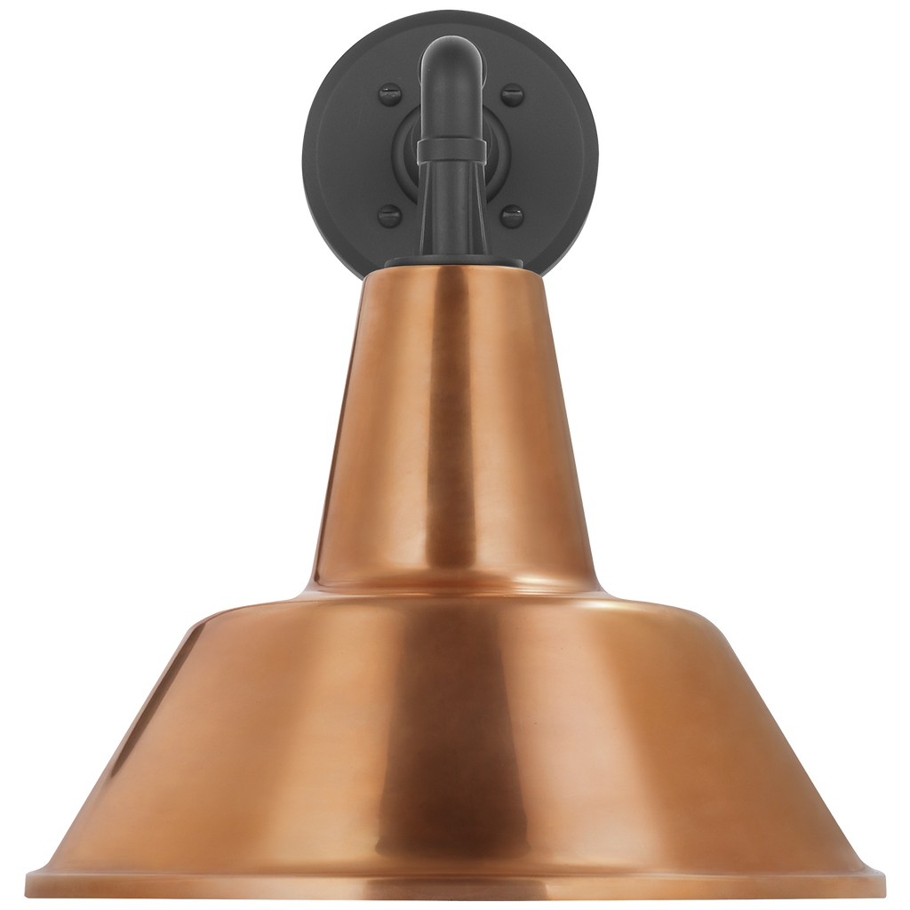Academy 11" Mack Barn Light | Matte Black | 12.5 | 12.5" Soft Copper Bowers Shade