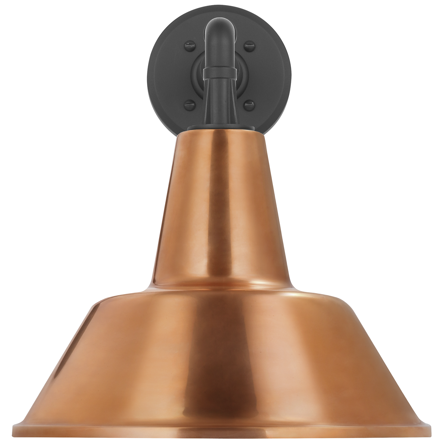 Academy 11" Mack Barn Light | Matte Black | 12.5 | 12.5" Soft Copper Bowers Shade