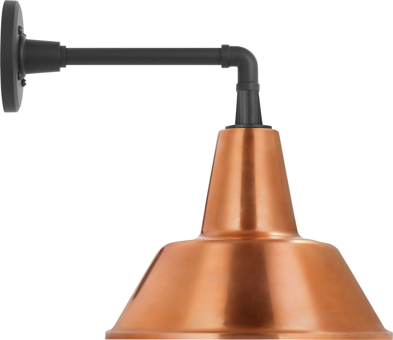 Academy 11" Mack Barn Light | Matte Black | 12.5 | 12.5" Soft Copper Bowers Shade