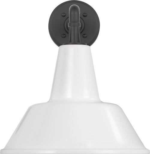 Academy 11" Mack Barn Light | Matte Black | 12.5 | 12.5" White Bowers Shade