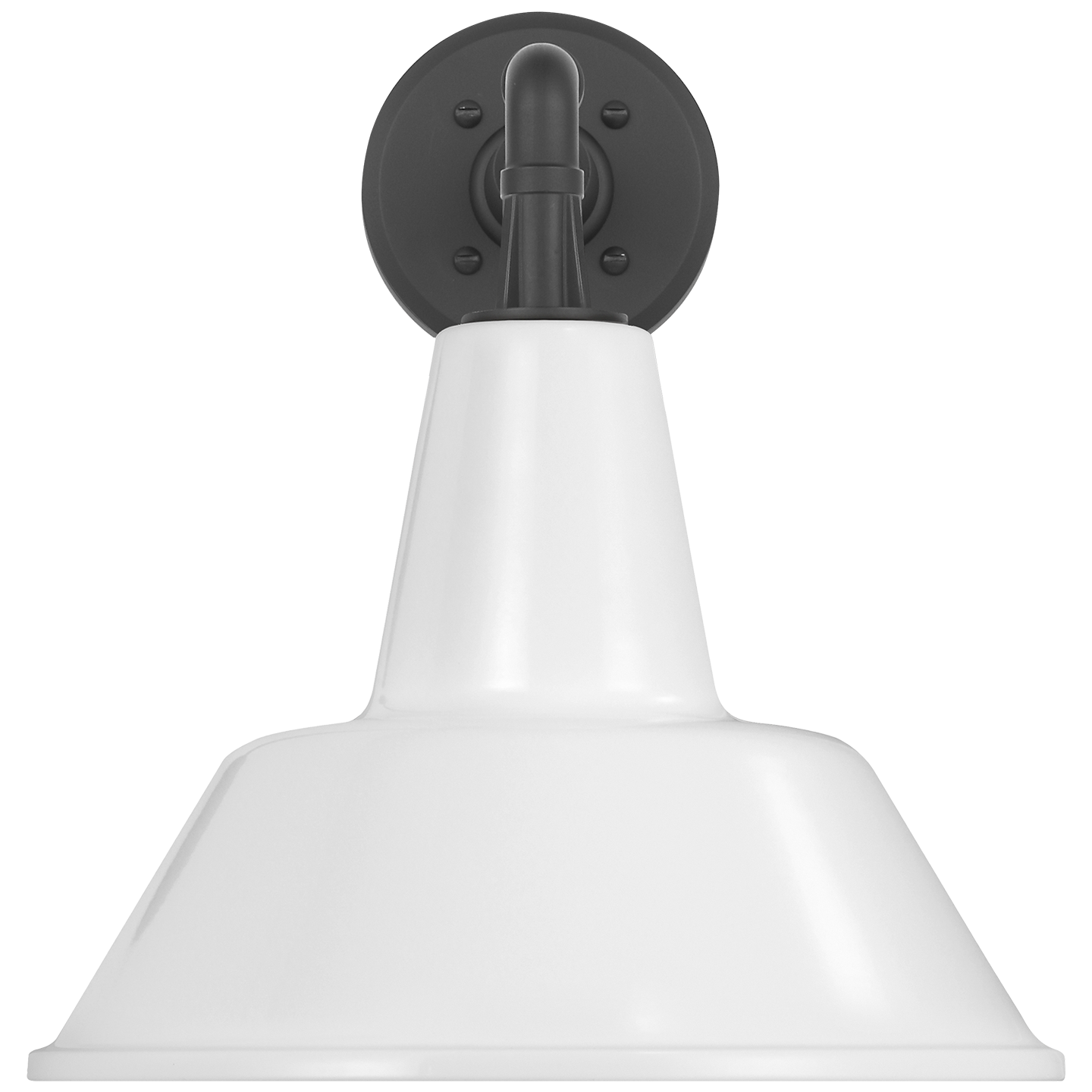Academy 11" Mack Barn Light | Matte Black | 12.5 | 12.5" White Bowers Shade