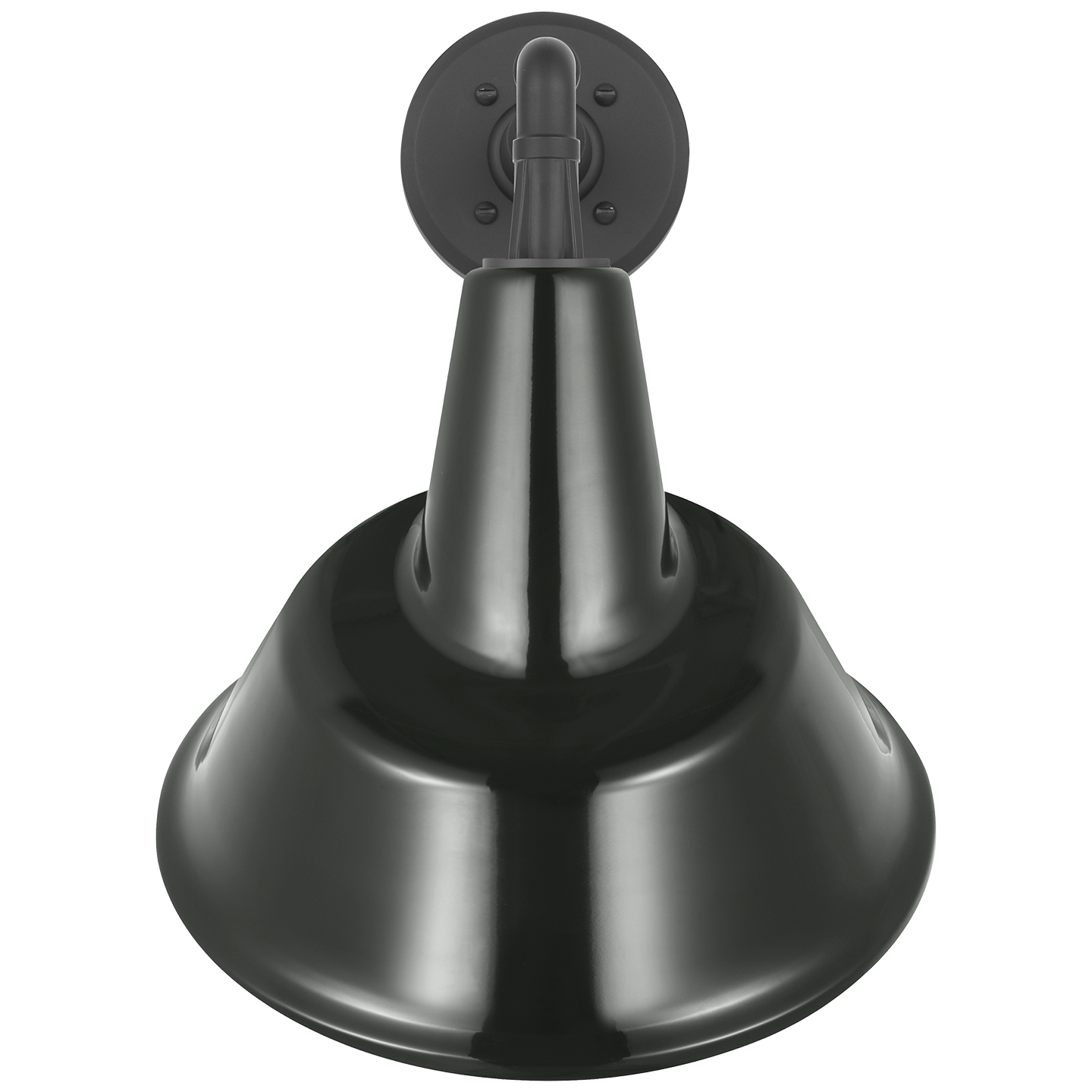 Academy 11" Mack Barn Light | Matte Black | 12.5 | 12.5" Green Tilted Bowers Shade