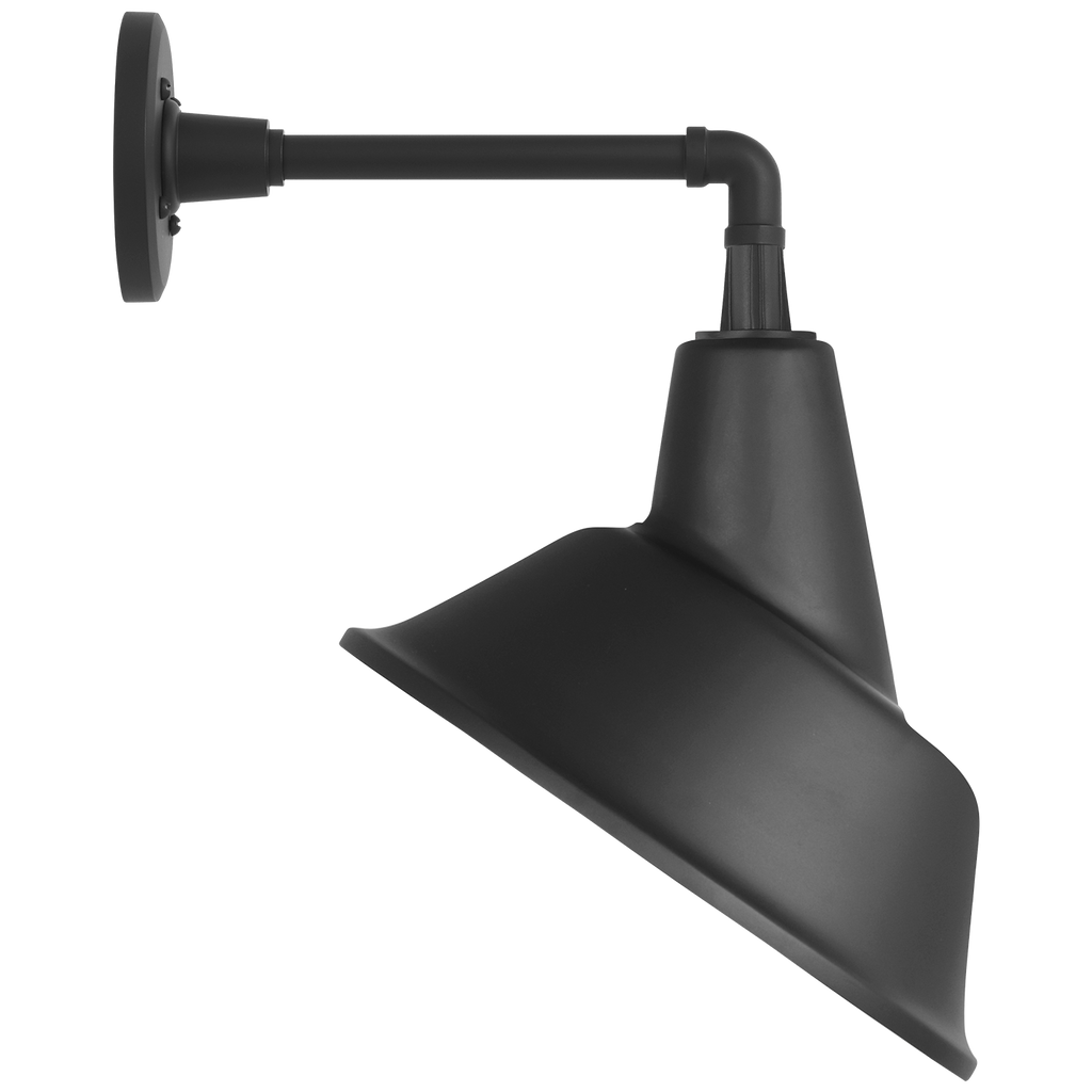 Academy 11" Mack Barn Light | Matte Black | 12.5 | 12.5" Matte Black Tilted Bowers Shade