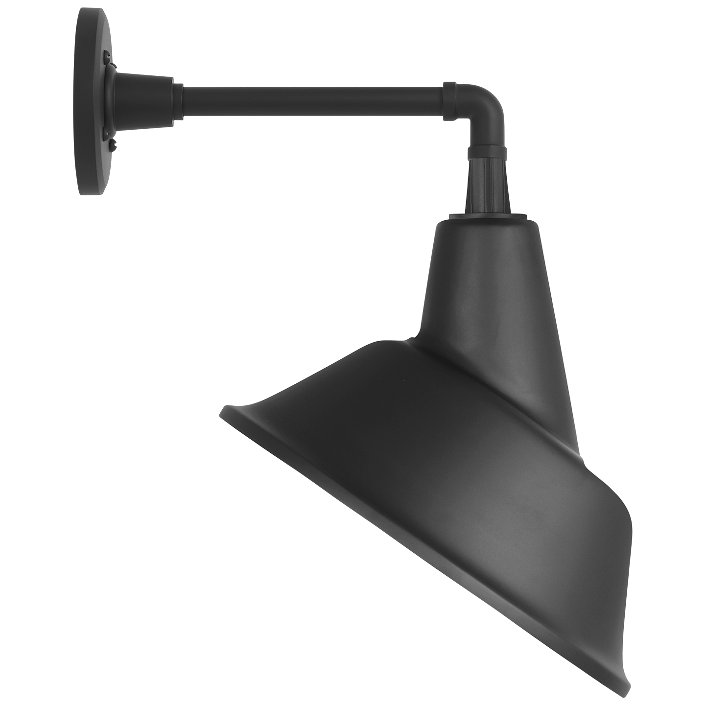 Academy 11" Mack Barn Light | Matte Black | 12.5 | 12.5" Matte Black Tilted Bowers Shade