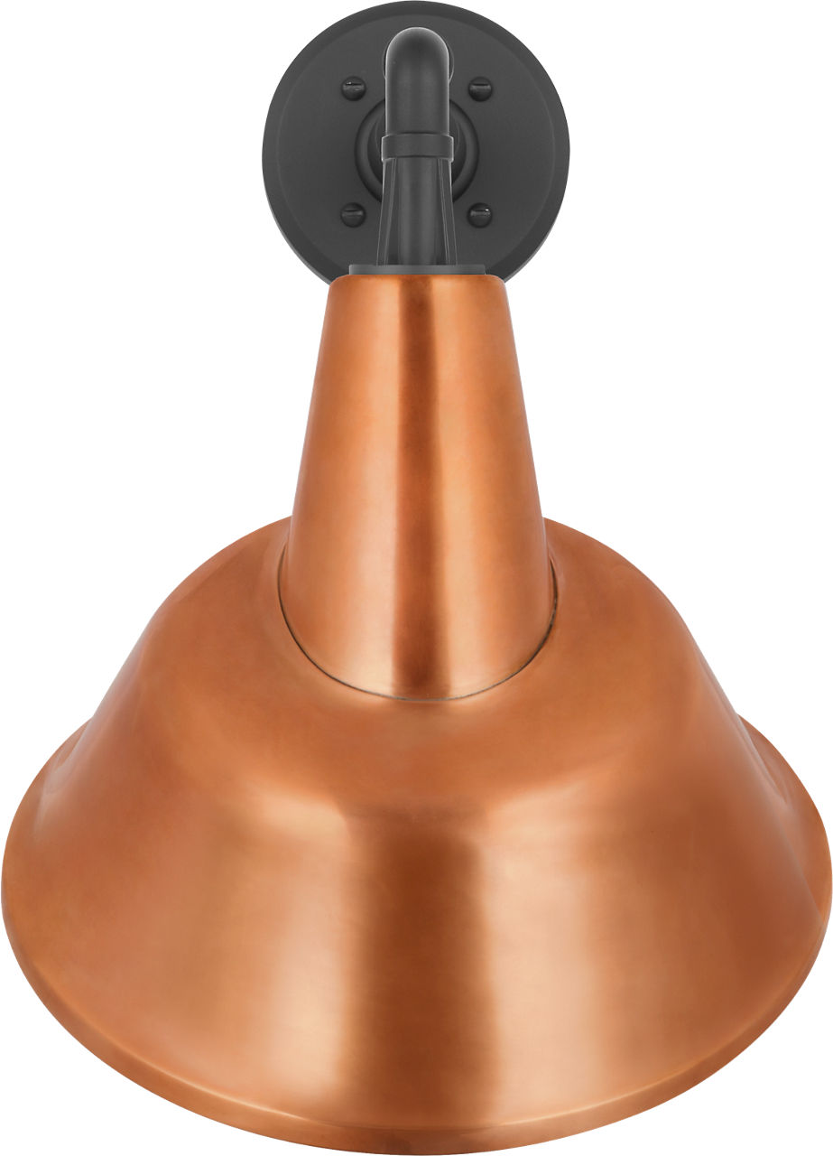 Academy 11" Mack Barn Light | Matte Black | 12.5 | 12.5" Soft Copper Tilted Bowers Shade