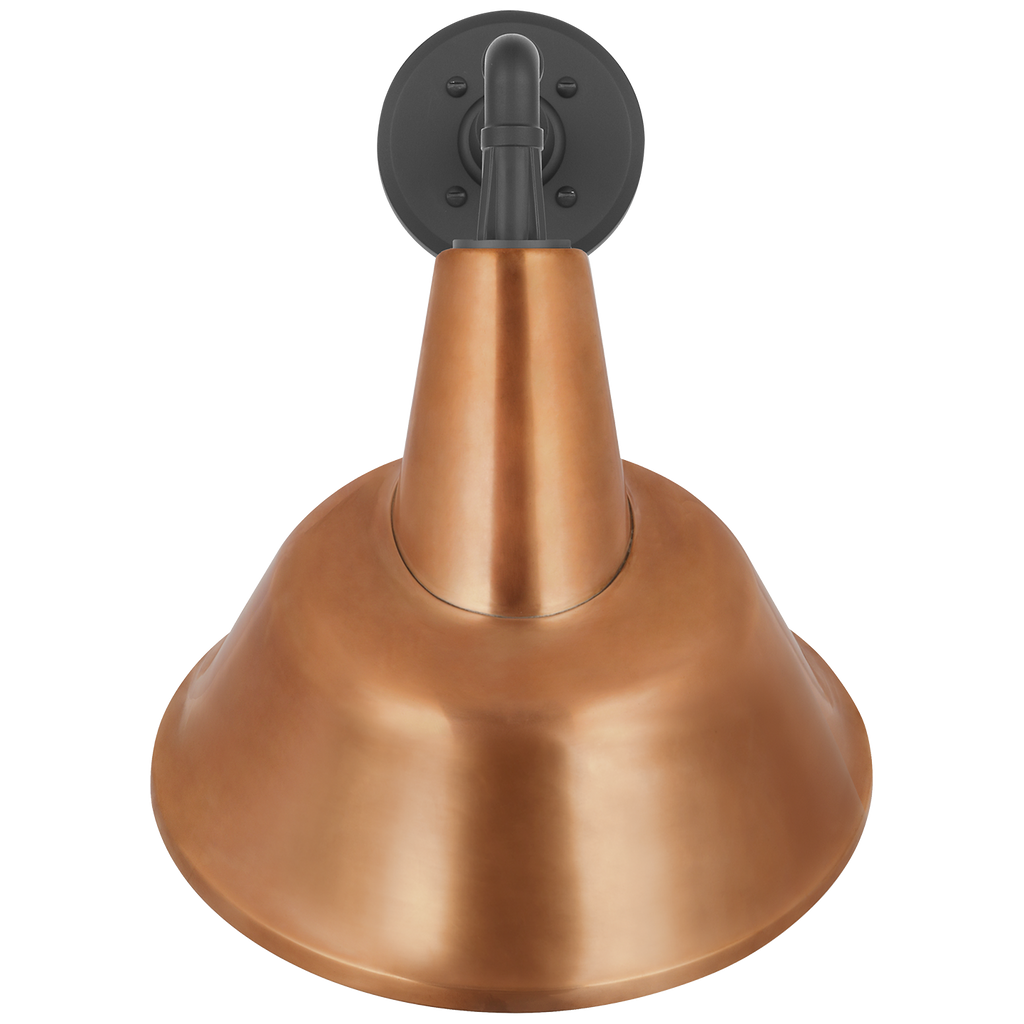 Academy 11" Mack Barn Light | Matte Black | 12.5 | 12.5" Soft Copper Tilted Bowers Shade