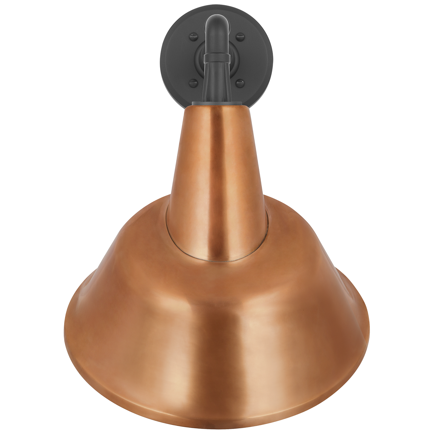 Academy 11" Mack Barn Light | Matte Black | 12.5 | 12.5" Soft Copper Tilted Bowers Shade