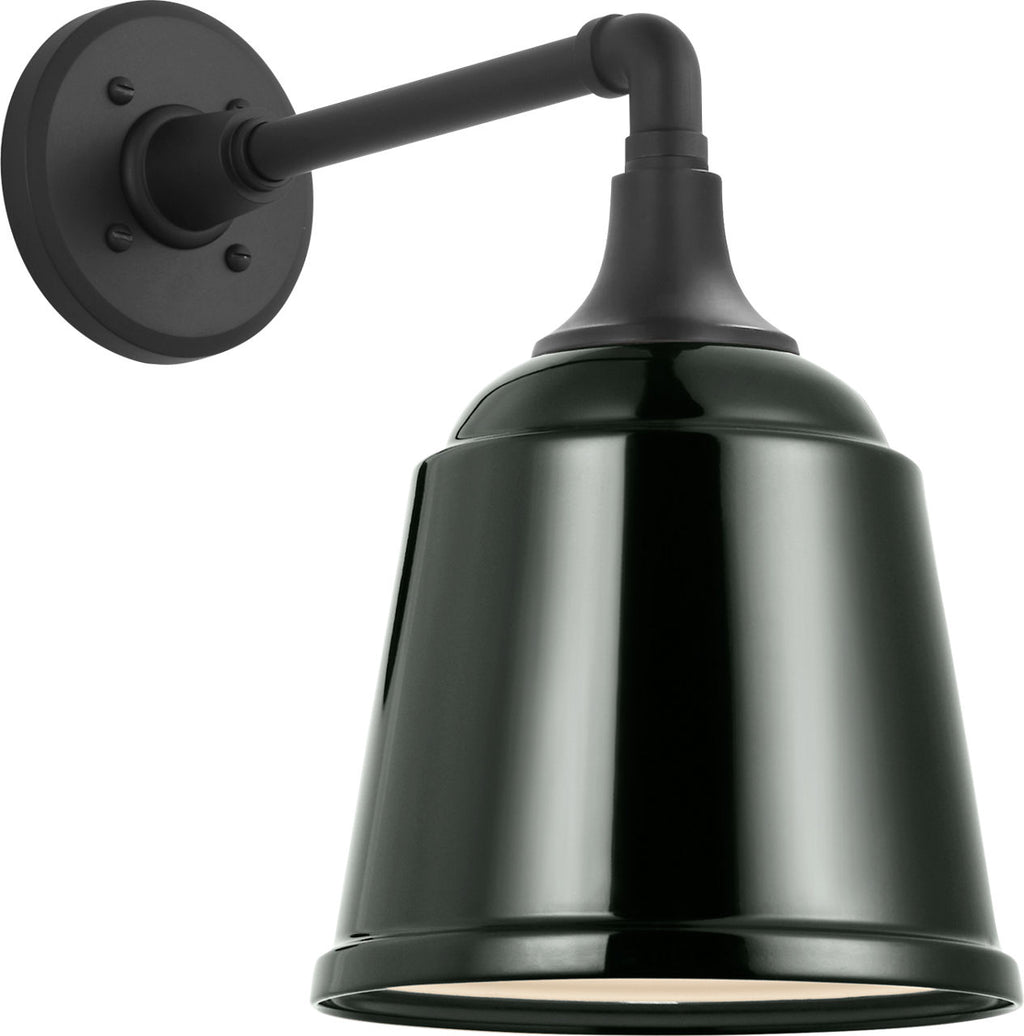 Academy 11" Mack Barn Light | Matte Black | 8 | 8" Green Rockhouse Shade