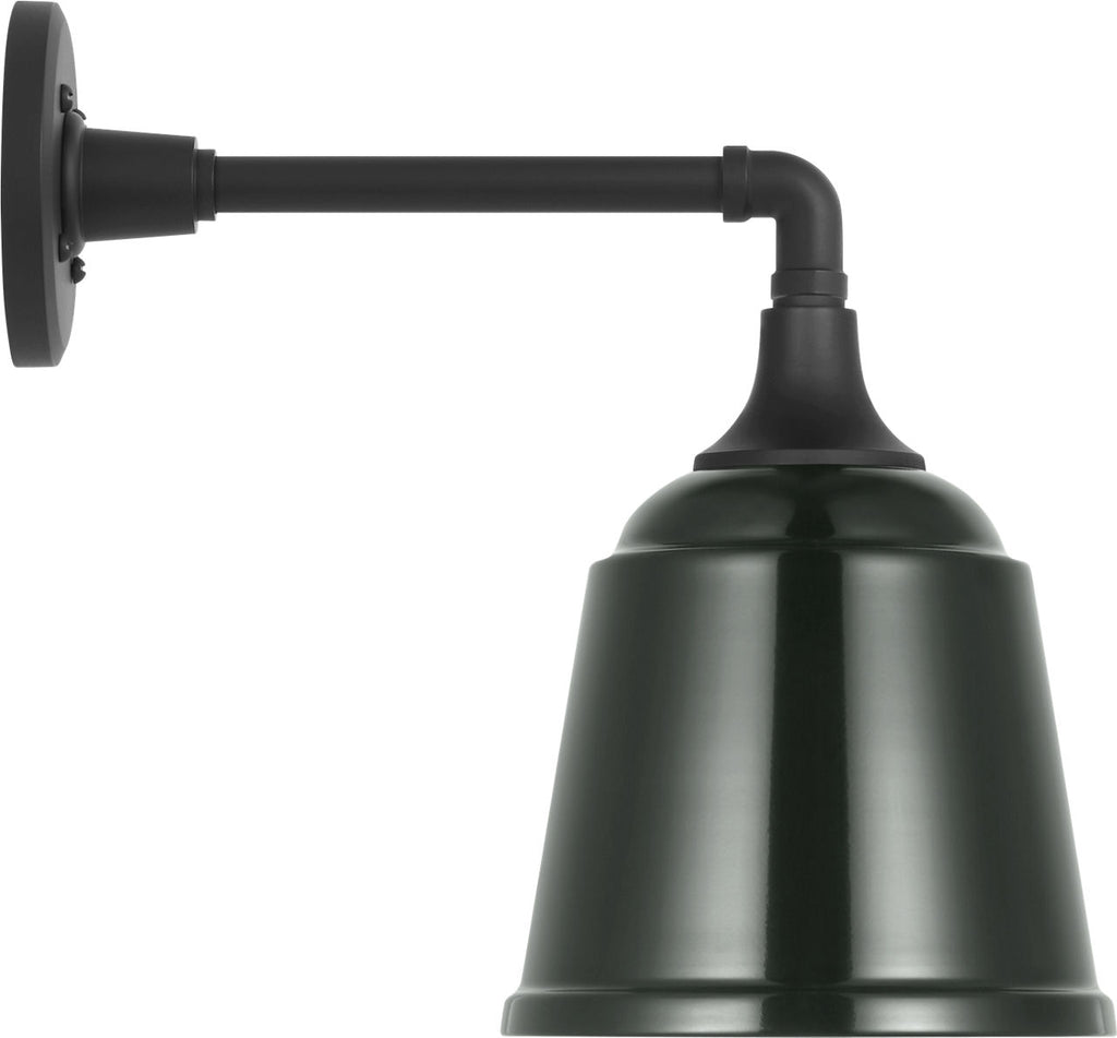 Academy 11" Mack Barn Light | Matte Black | 8 | 8" Green Rockhouse Shade