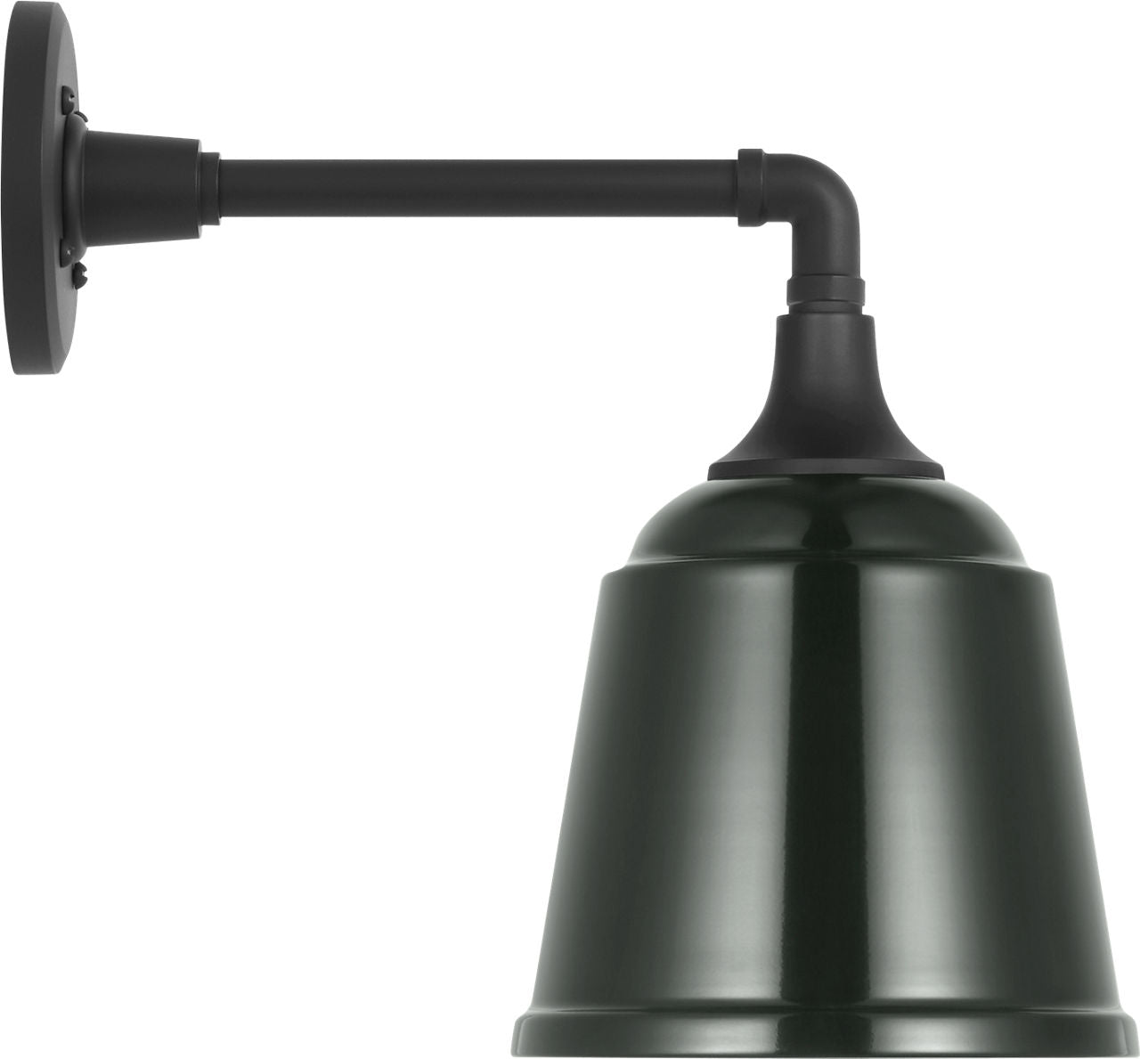 Academy 11" Mack Barn Light | Matte Black | 8 | 8" Green Rockhouse Shade