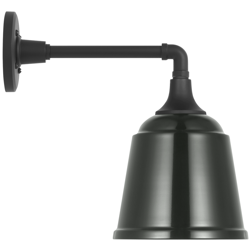 Academy 11" Mack Barn Light | Matte Black | 8 | 8" Green Rockhouse Shade
